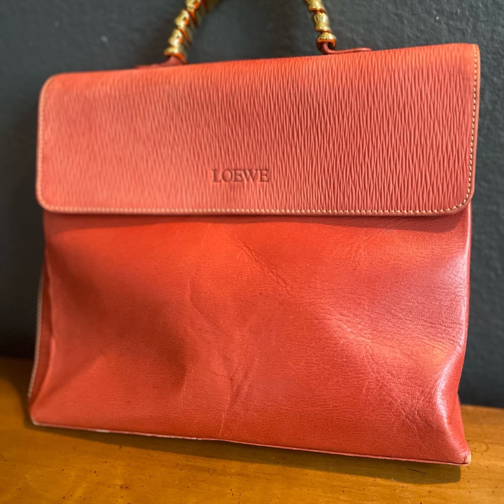 Loewe Velasquez Twist Red Leather Bag